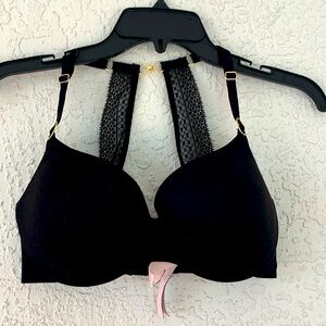 Victoria’s Secret incredible black padded bra worn 2 ways size 32DD